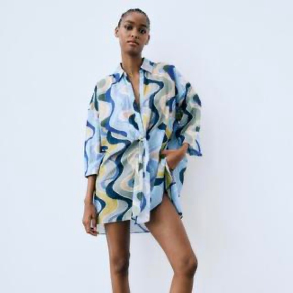 Zara printed top/coverup - Picture 1 of 4